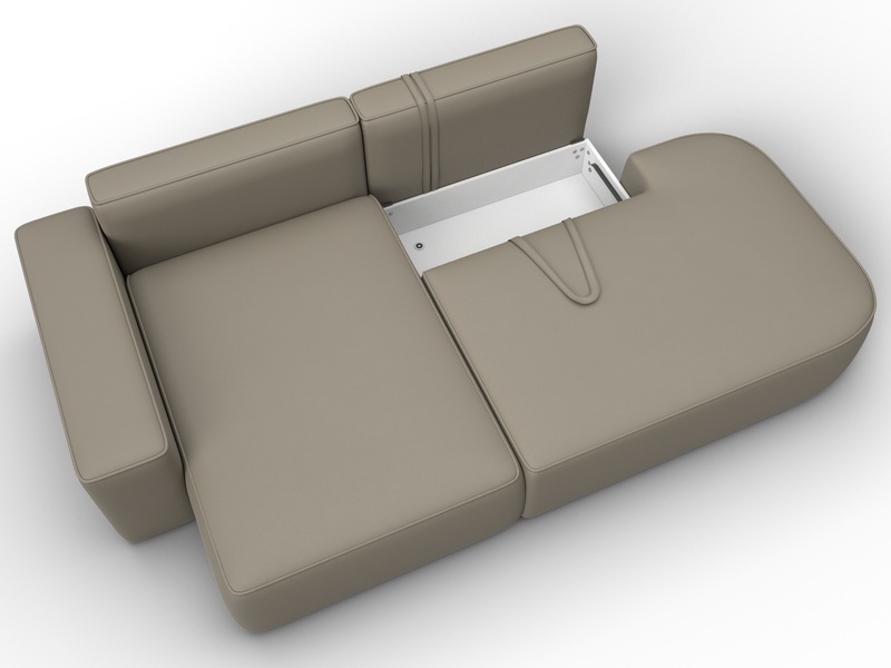 Диван угловой Лига-065 угол левый, Экокожа, GRIFON 04 бежевый