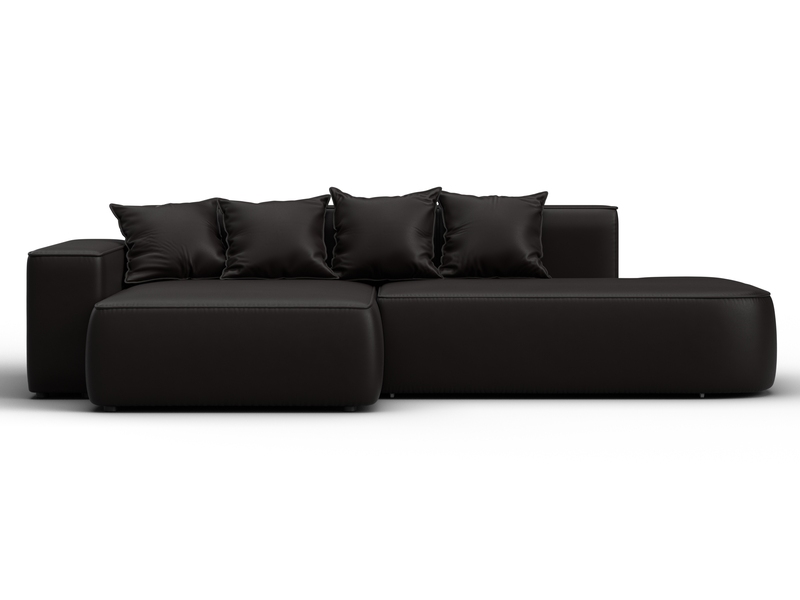 Диван угловой Лига-065 угол левый, Экокожа, GRIFON 12 коричневый