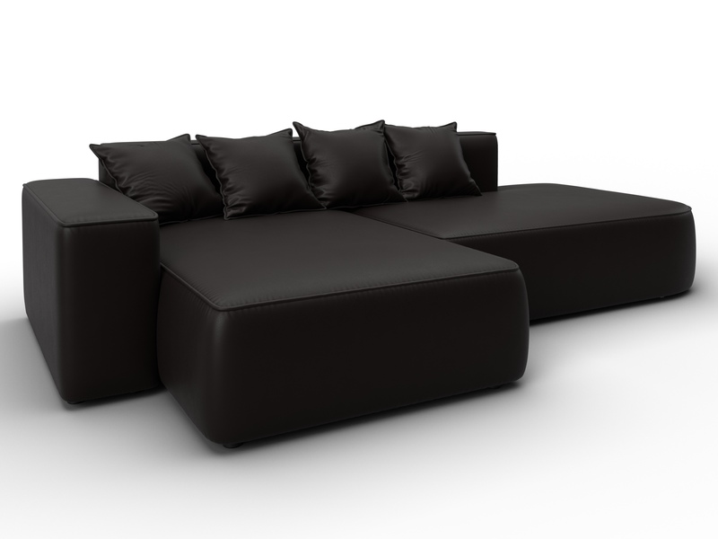 Диван угловой Лига-065 угол левый, Экокожа, GRIFON 12 коричневый