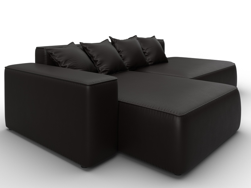 Диван угловой Лига-065 угол левый, Экокожа, GRIFON 12 коричневый