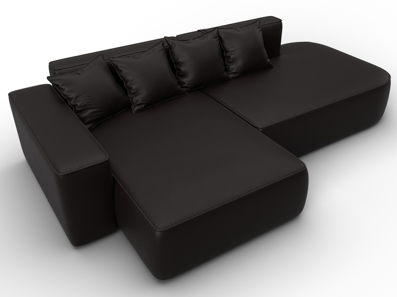 Диван угловой Лига-065 угол левый, Экокожа, GRIFON 12 коричневый