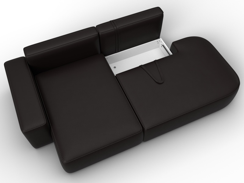 Диван угловой Лига-065 угол левый, Экокожа, GRIFON 12 коричневый