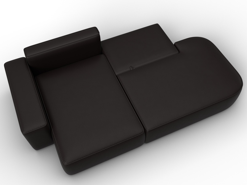 Диван угловой Лига-065 угол левый, Экокожа, GRIFON 12 коричневый