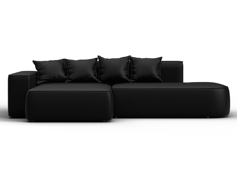 Диван угловой Лига-065 угол левый, Экокожа, GRIFON 18 черный