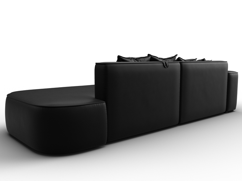 Диван угловой Лига-065 угол левый, Экокожа, GRIFON 18 черный