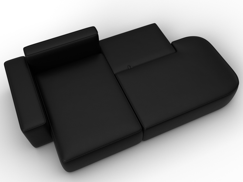 Диван угловой Лига-065 угол левый, Экокожа, GRIFON 18 черный