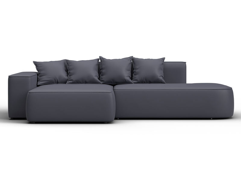 Диван угловой Лига-065 угол левый, Экокожа, GRIFON 15 серый