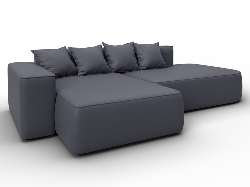 Диван угловой Лига-065 угол левый, Экокожа, GRIFON 15 серый