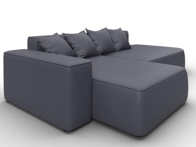 Диван угловой Лига-065 угол левый, Экокожа, GRIFON 15 серый