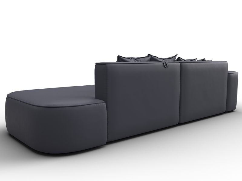 Диван угловой Лига-065 угол левый, Экокожа, GRIFON 15 серый