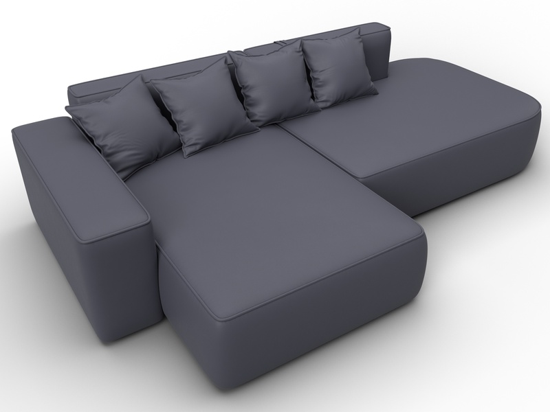 Диван угловой Лига-065 угол левый, Экокожа, GRIFON 15 серый