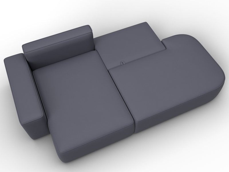 Диван угловой Лига-065 угол левый, Экокожа, GRIFON 15 серый