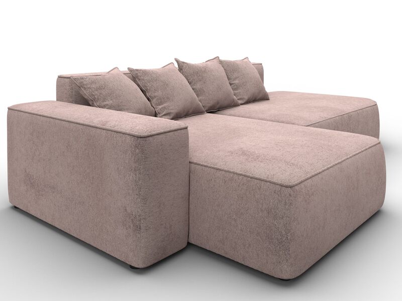 Диван угловой Лига-065 угол левый, Велюр, TOWER 05 бежевый