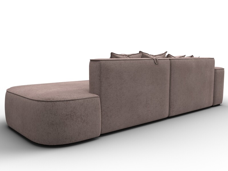 Диван угловой Лига-065 угол левый, Велюр, TOWER 05 бежевый