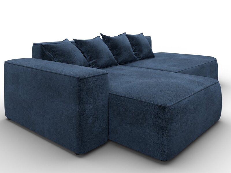Диван угловой Лига-065 угол левый, Велюр, TOWER 13 синий