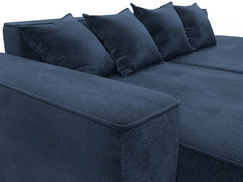 Диван угловой Лига-065 угол левый, Велюр, TOWER 13 синий