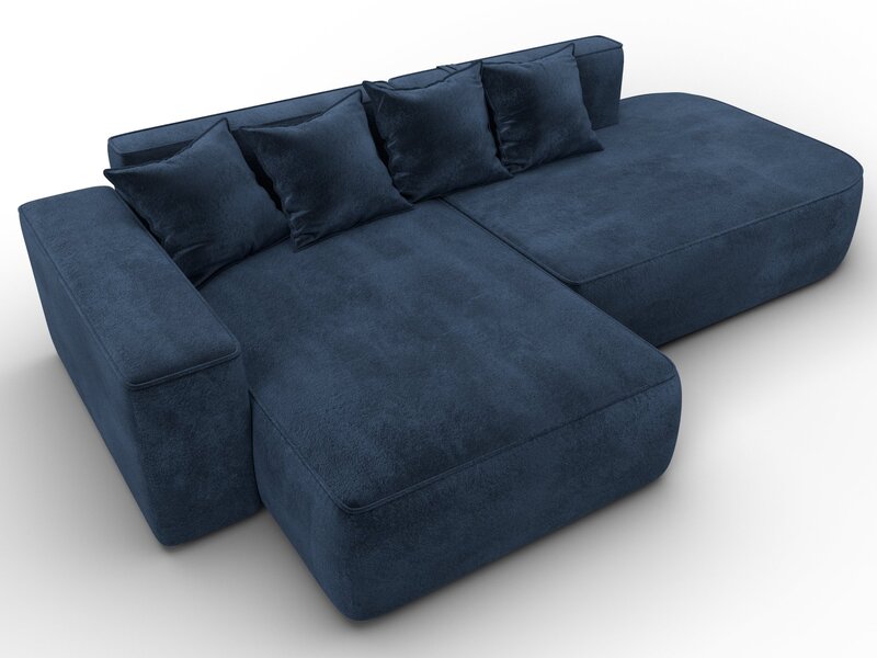 Диван угловой Лига-065 угол левый, Велюр, TOWER 13 синий