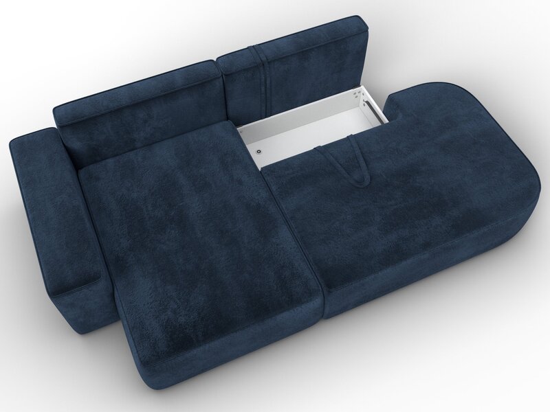 Диван угловой Лига-065 угол левый, Велюр, TOWER 13 синий