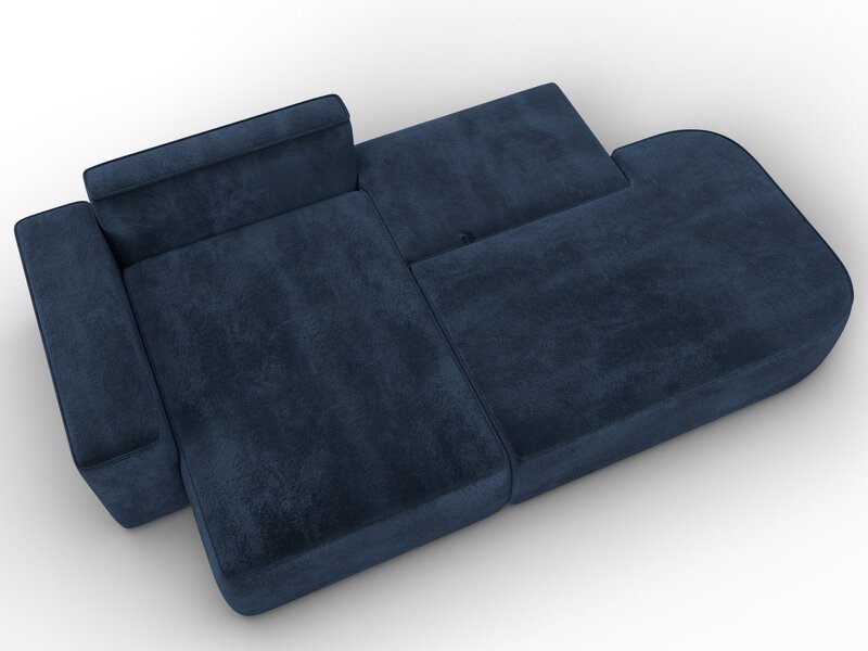 Диван угловой Лига-065 угол левый, Велюр, TOWER 13 синий