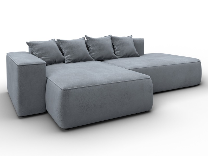 Диван угловой Лига-065 угол левый, Велюр, TOWER 10 серый