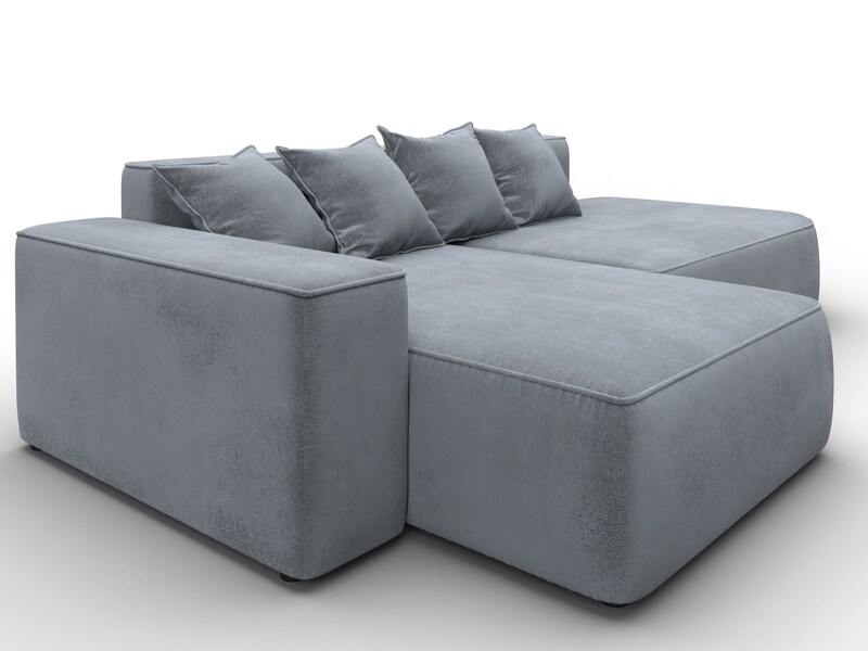 Диван угловой Лига-065 угол левый, Велюр, TOWER 10 серый