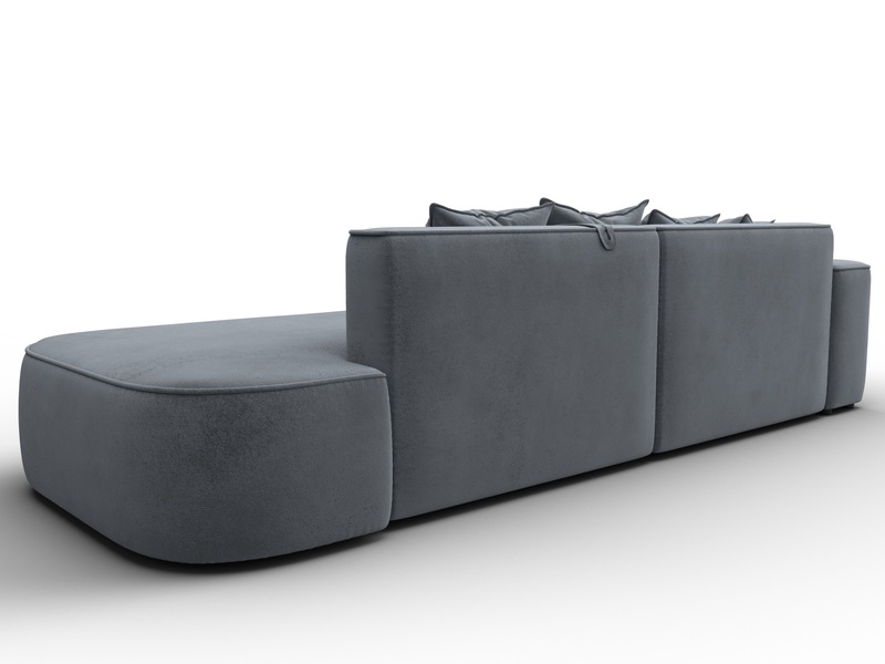 Диван угловой Лига-065 угол левый, Велюр, TOWER 10 серый