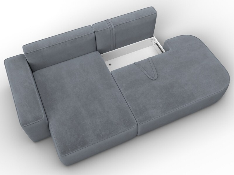 Диван угловой Лига-065 угол левый, Велюр, TOWER 10 серый