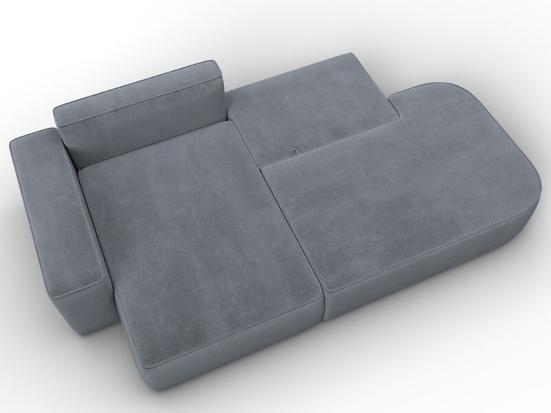 Диван угловой Лига-065 угол левый, Велюр, TOWER 10 серый