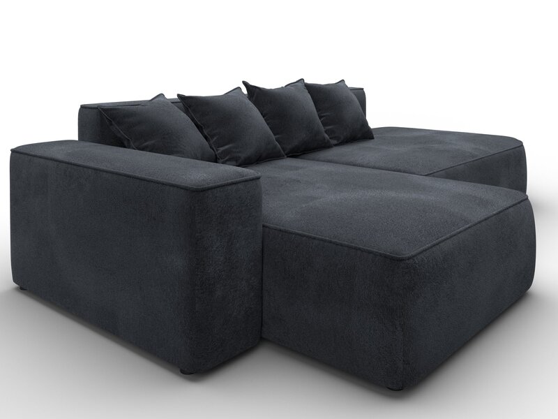 Диван угловой Лига-065 угол левый, Велюр, TOWER 11 темно-серый