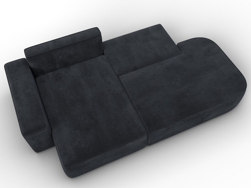 Диван угловой Лига-065 угол левый, Велюр, TOWER 11 темно-серый