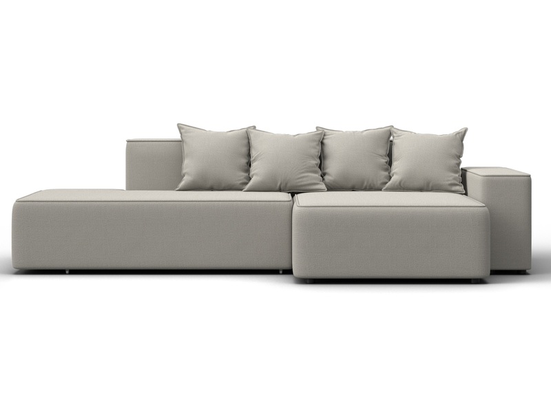 Диван угловой Лига-079 угол правый, Рогожка, Амур 02 бежевый