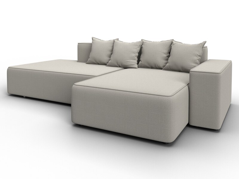 Диван угловой Лига-079 угол правый, Рогожка, Амур 02 бежевый