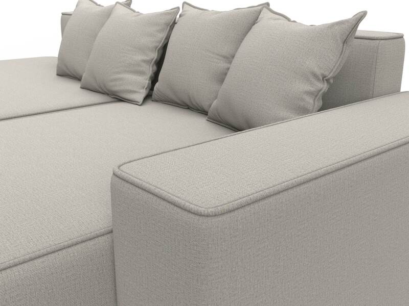 Диван угловой Лига-079 угол правый, Рогожка, Амур 02 бежевый