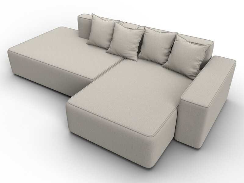 Диван угловой Лига-079 угол правый, Рогожка, Амур 02 бежевый