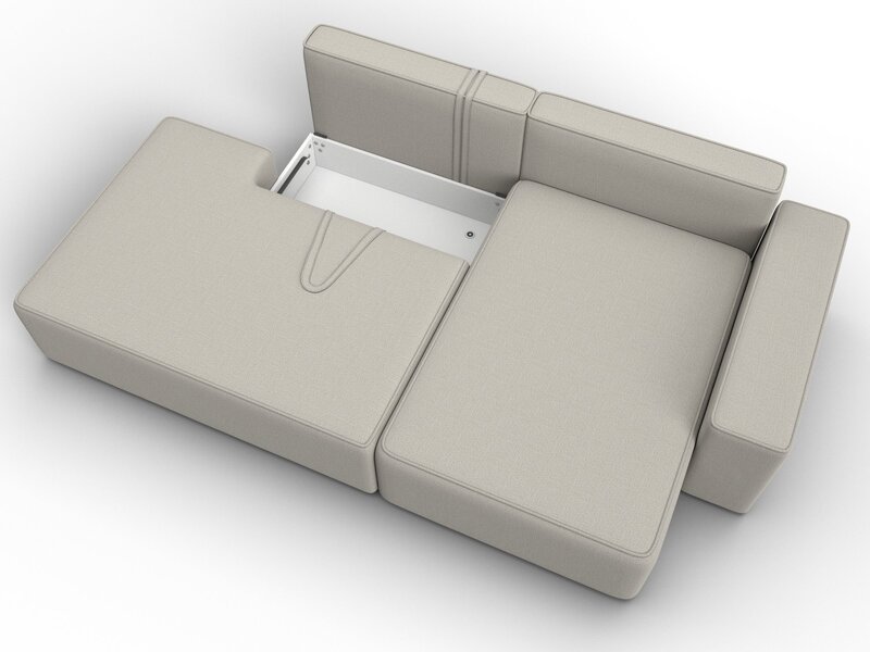 Диван угловой Лига-079 угол правый, Рогожка, Амур 02 бежевый