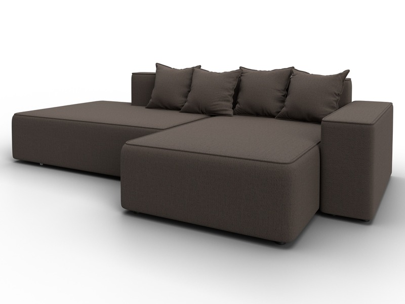 Диван угловой Лига-079 угол правый, Рогожка, Амур 05 коричневый