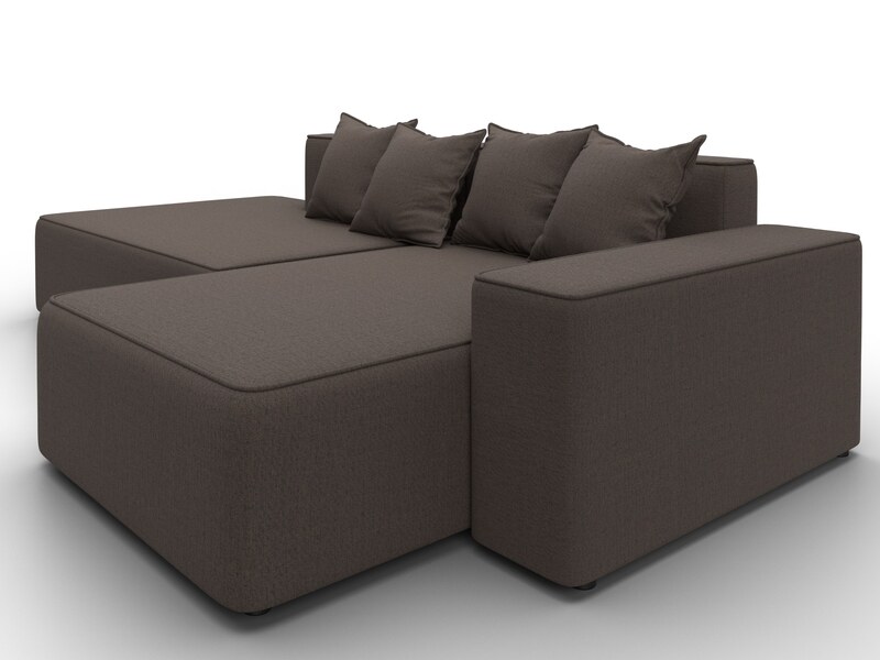 Диван угловой Лига-079 угол правый, Рогожка, Амур 05 коричневый