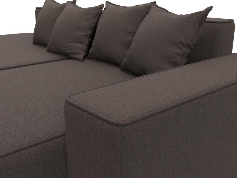 Диван угловой Лига-079 угол правый, Рогожка, Амур 05 коричневый