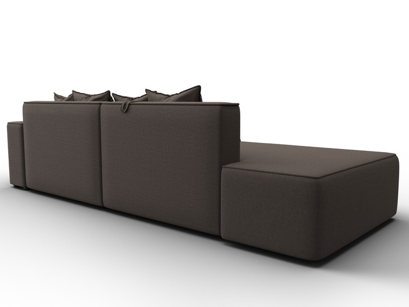 Диван угловой Лига-079 угол правый, Рогожка, Амур 05 коричневый