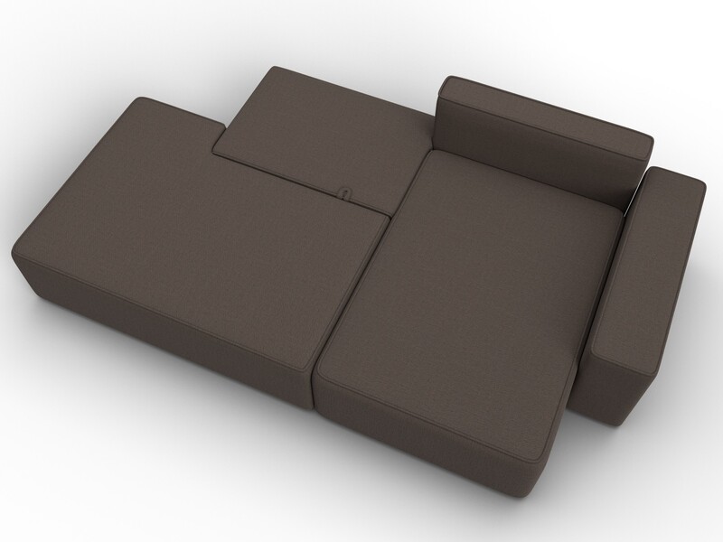 Диван угловой Лига-079 угол правый, Рогожка, Амур 05 коричневый