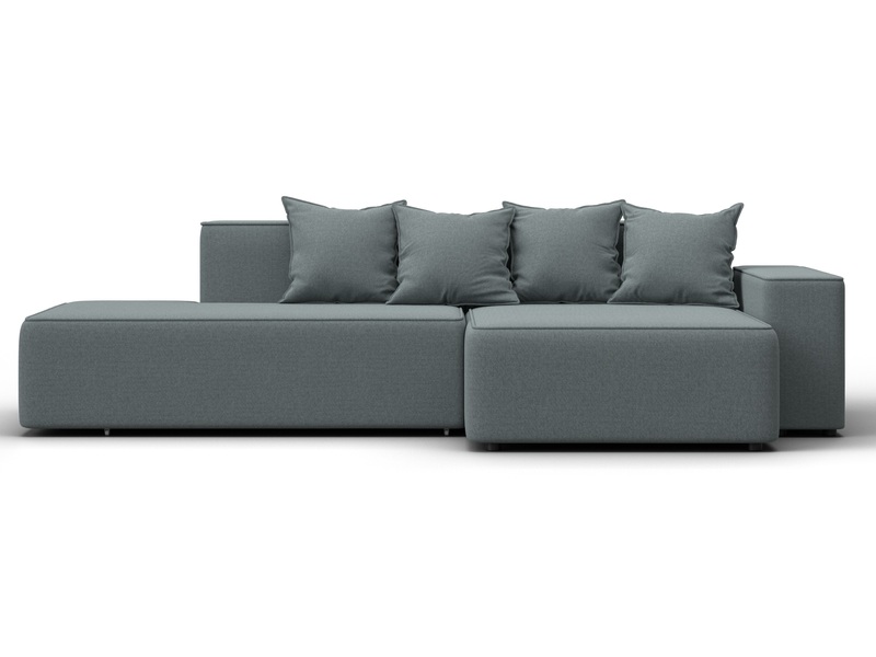 Диван угловой Лига-079 угол правый, Рогожка, Амур 07 серый