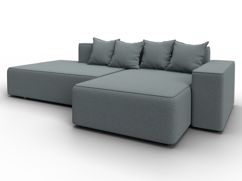 Диван угловой Лига-079 угол правый, Рогожка, Амур 07 серый