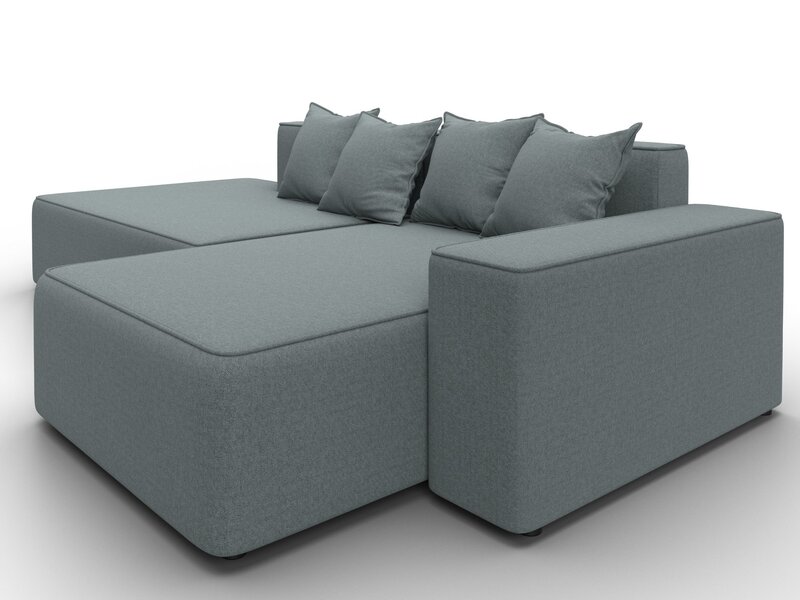 Диван угловой Лига-079 угол правый, Рогожка, Амур 07 серый