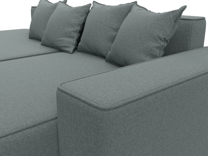 Диван угловой Лига-079 угол правый, Рогожка, Амур 07 серый