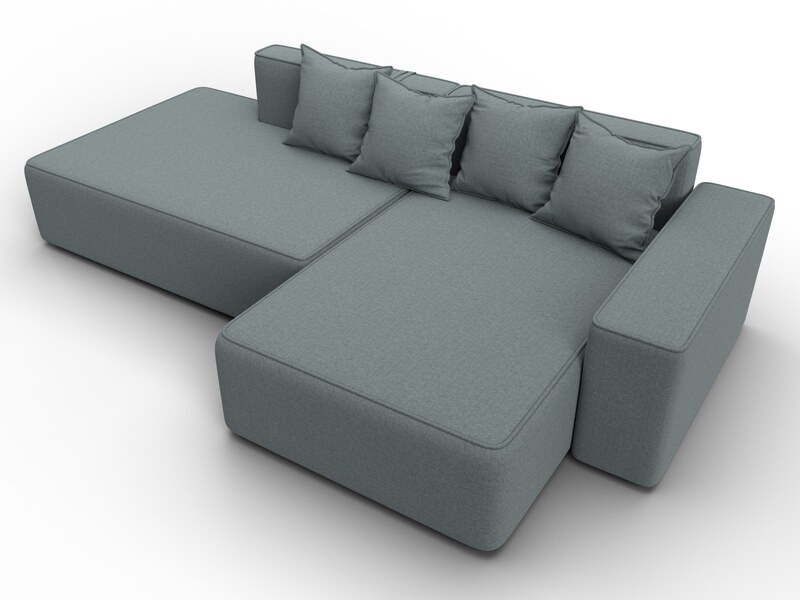 Диван угловой Лига-079 угол правый, Рогожка, Амур 07 серый