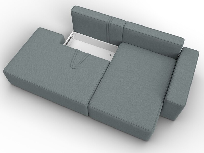 Диван угловой Лига-079 угол правый, Рогожка, Амур 07 серый