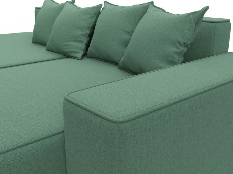 Диван угловой Лига-079 угол правый, Рогожка, Амур 11 зеленый