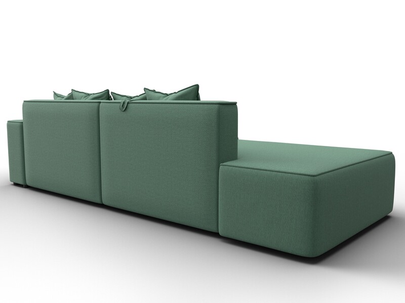 Диван угловой Лига-079 угол правый, Рогожка, Амур 11 зеленый