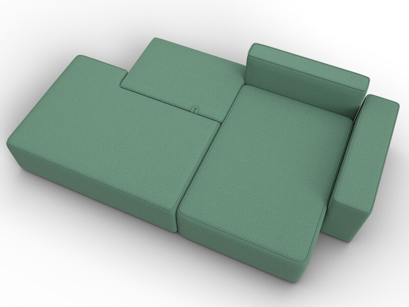 Диван угловой Лига-079 угол правый, Рогожка, Амур 11 зеленый