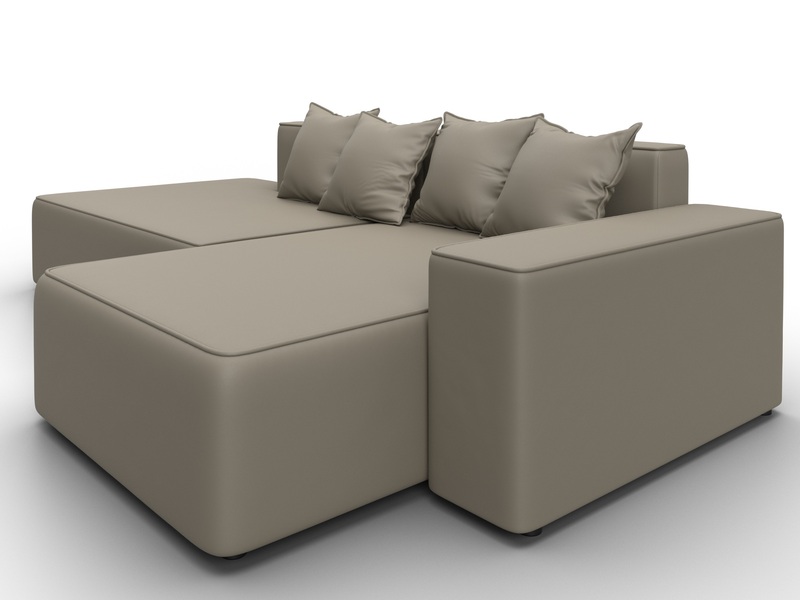 Диван угловой Лига-079 угол правый, Экокожа, GRIFON 04 бежевый